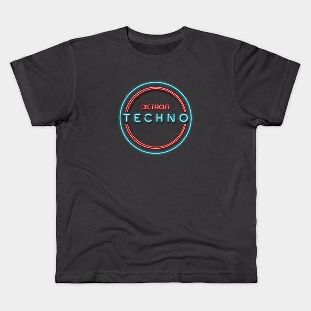 DETROIT TECHNO Kids T-Shirt by KIMIDIGI